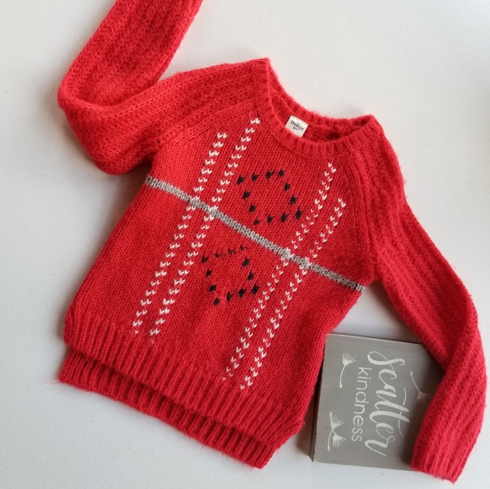 Girls oshkosh red sweater 3T